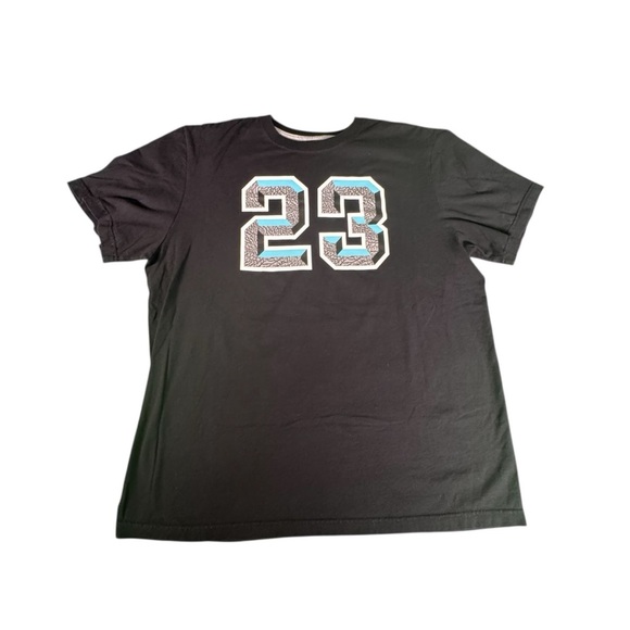 Nike Jordan T-Shirt Men’s XL Black Graphic 23 Elephant Print Blue Jumpman Logo - Picture 1 of 8